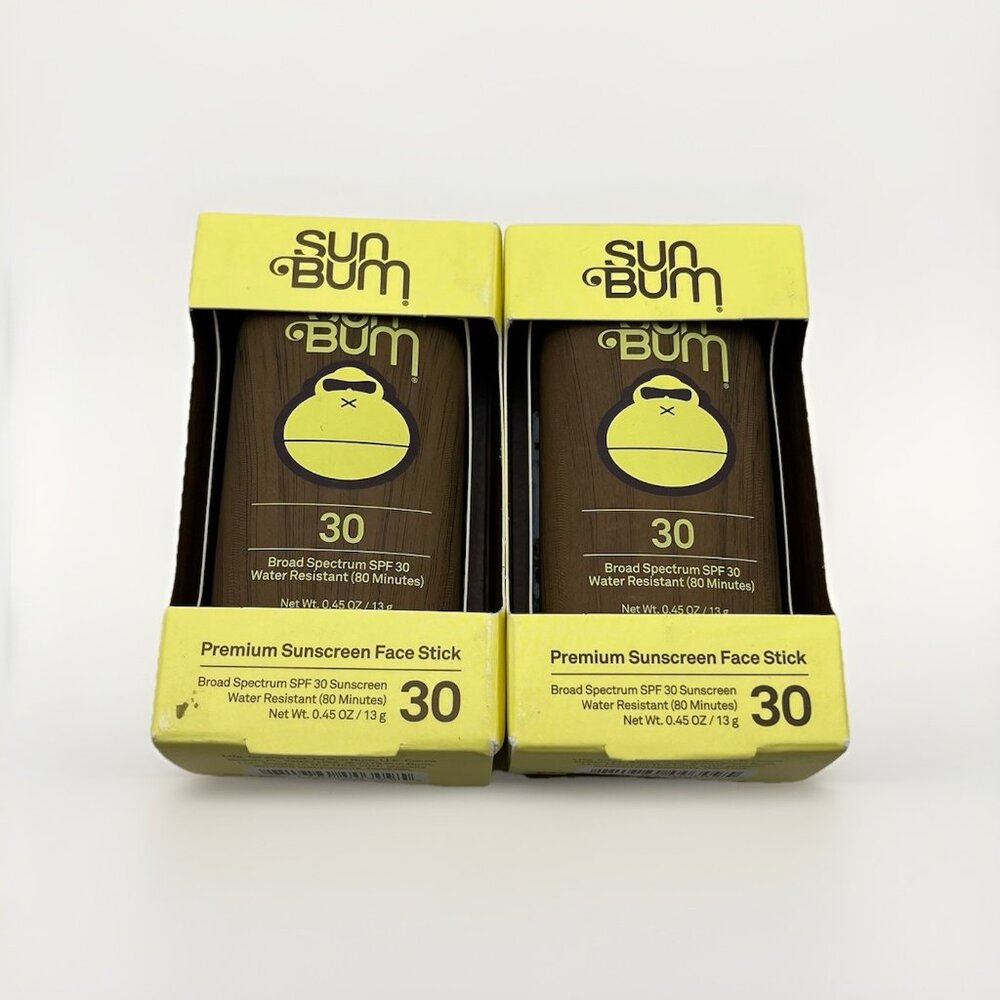 Sun Bum Premium Sunscreen SPF 30 Face Stick Water Resistant 0.45 Oz Lot Of 2